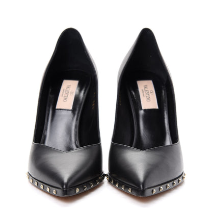 Valentino Garavani Calfskin Soul Rockstud Pumps 38.5 Black 2 of 10