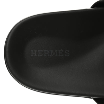 Hermes Calfskin Womens Chypre Sandals 38 Black 7 of 9