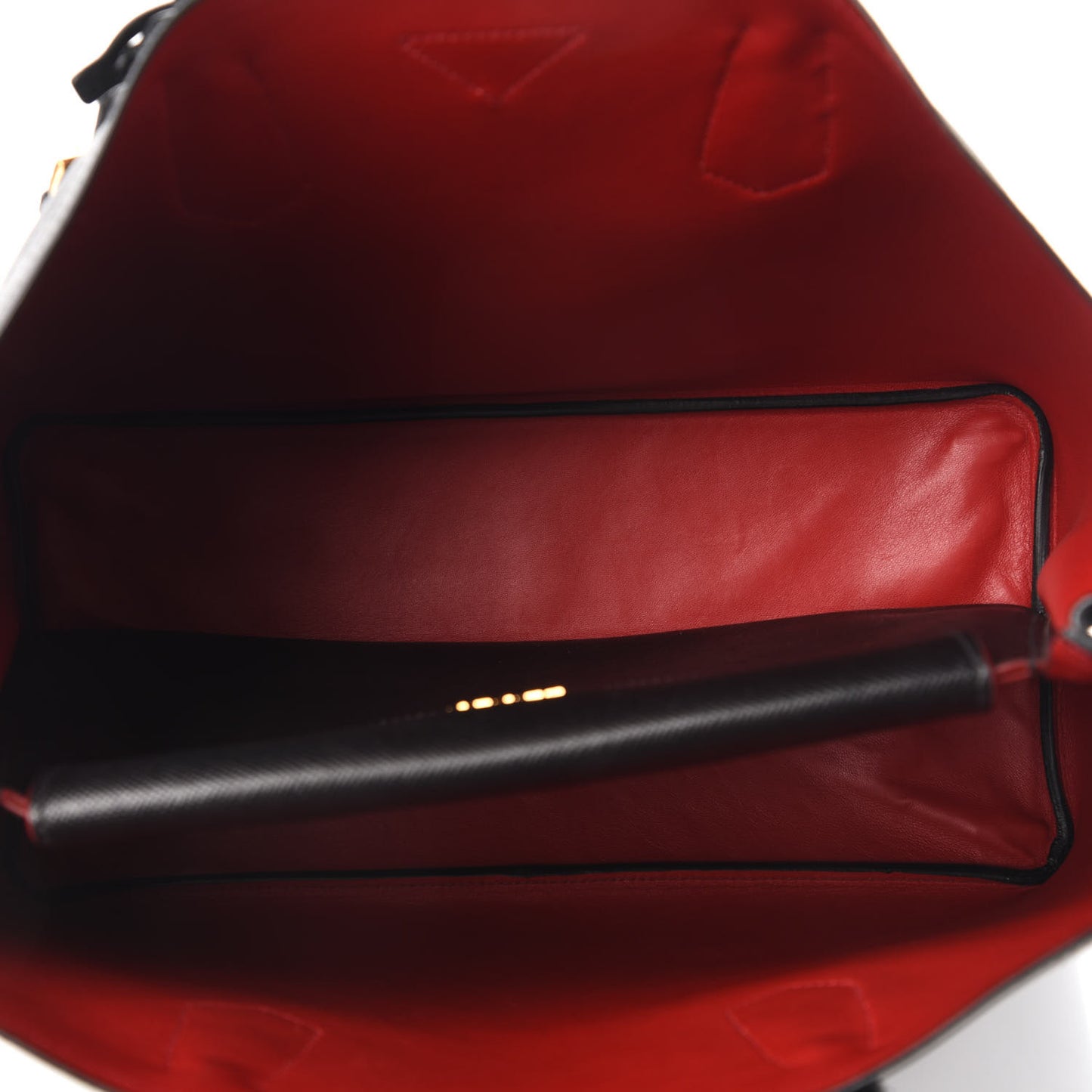 Saffiano Cuir Large Double Bag Black Fuoco