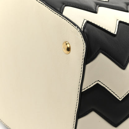 Salvatore Ferragamo Calfskin ZigZag Tote Black White 11 of 14