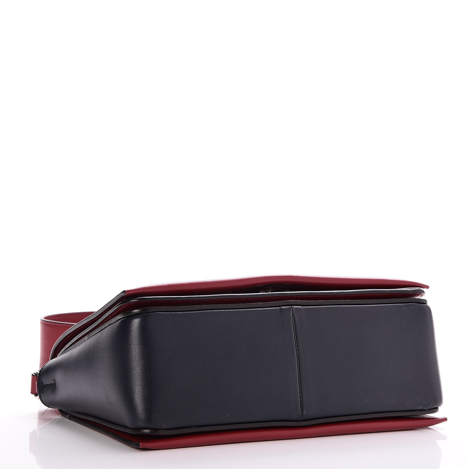 Celine Shiny Smooth Calfskin Medium Frame Shoulder Bag Red Navy 4 of 9