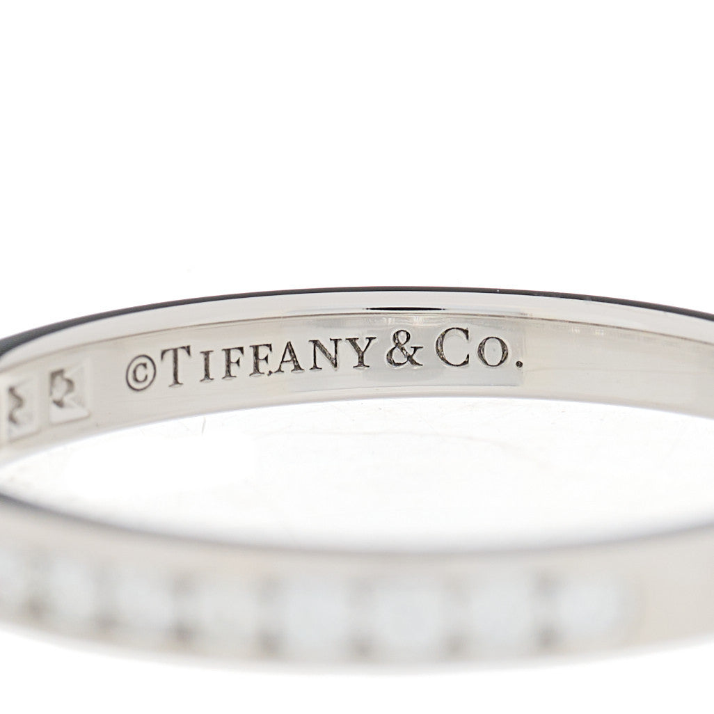 Tiffany Platinum Diamond .17ctw 2mm Half Circle Wedding Band Ring 50 5.5 4 of 4