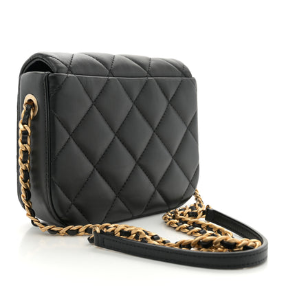 Chanel Calfskin Quilted Mini Nailed CC Flap Bag Black 3 of 11