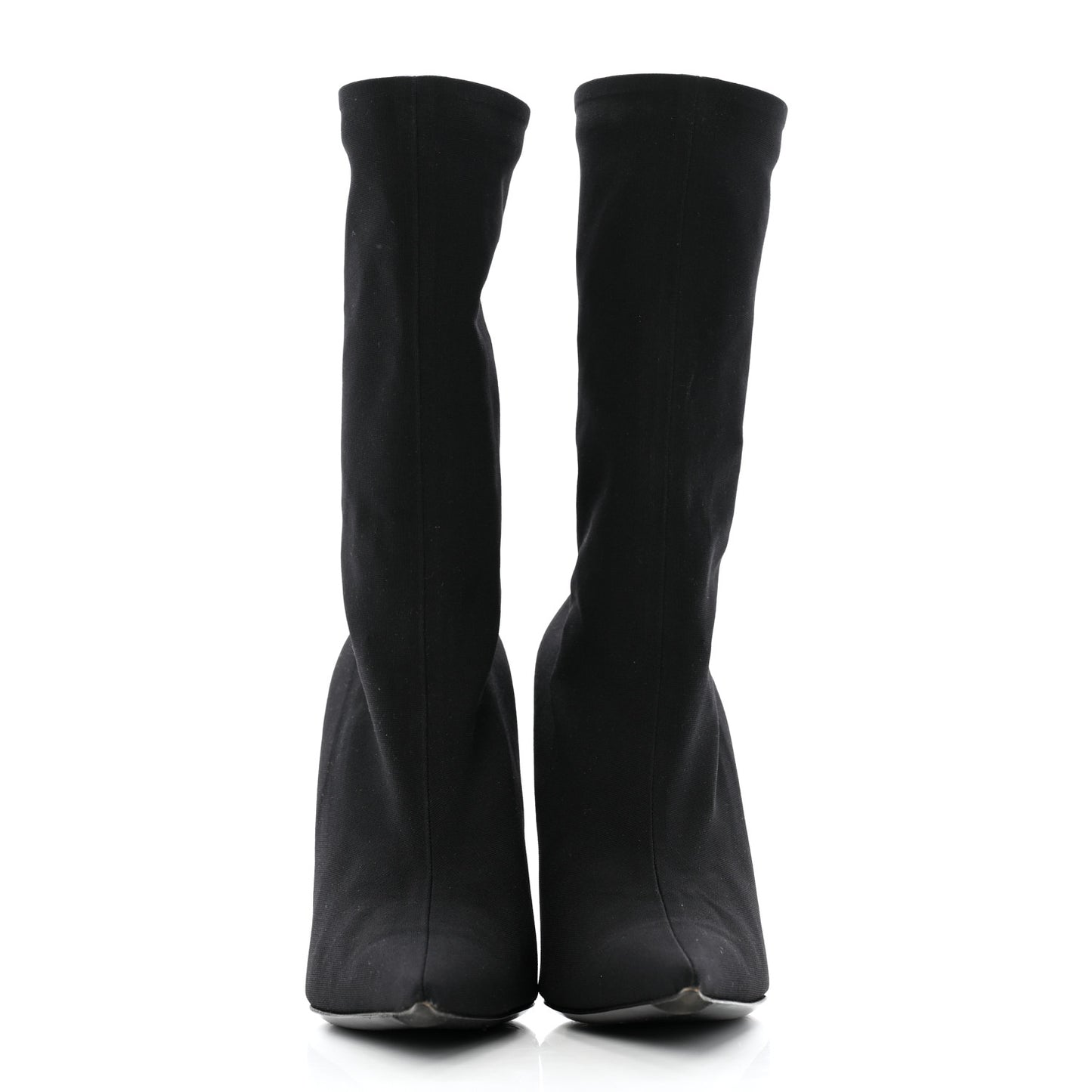 Jersey Crepe Extreme Pointed Toe Knife Booties 38 Black