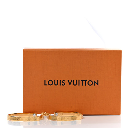Louis Vuitton Nanogram Hoop Earrings Gold 7 of 7