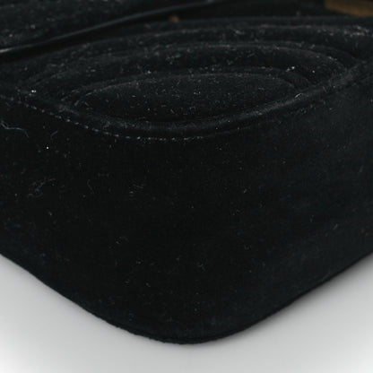 Gucci Velvet Matelasse Mini GG Marmont Shoulder Bag Black 10 of 11