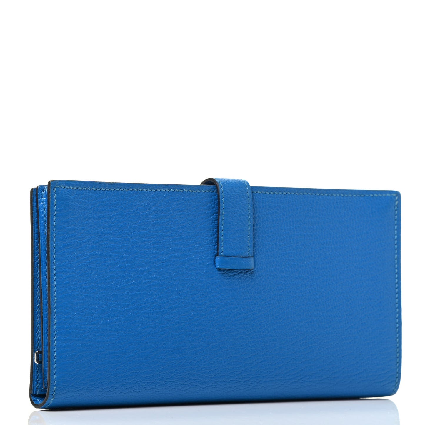 Chevre Mysore Bearn Gusset Wallet Bleu Hydra