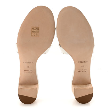 Hermes Calfskin Oasis Sandals 40 White 6 of 9