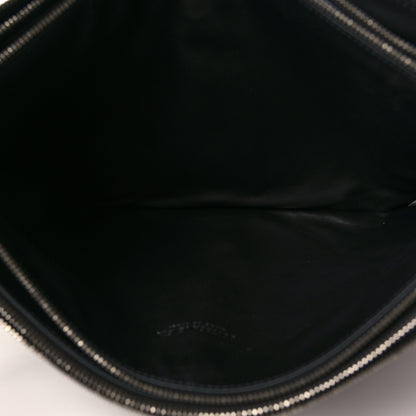 Bottega Veneta Nappa Intrecciato Triple Zip Messenger Bag Black 6 of 11