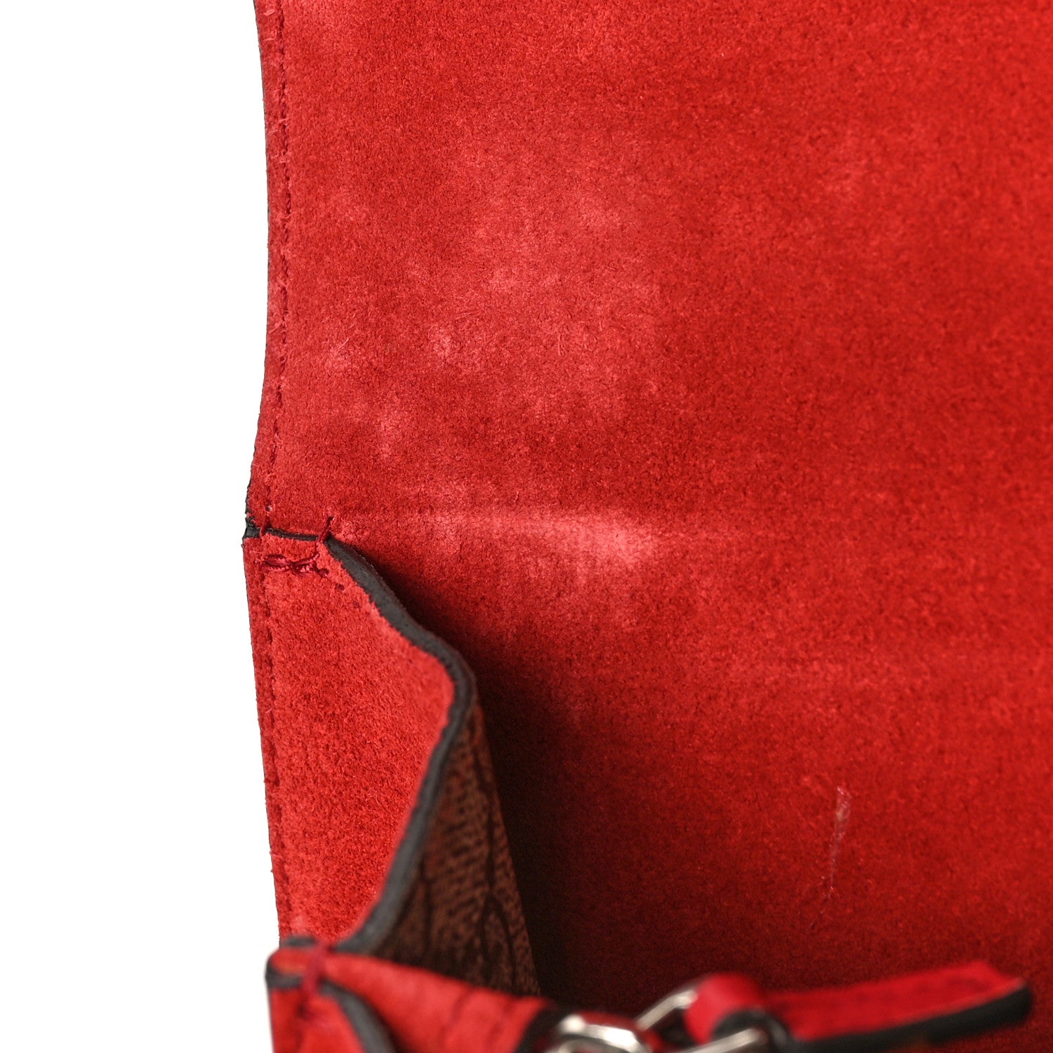 Gucci GG Supreme Monogram Suede Small Dionysus Shoulder Bag Beige Ebony Vulcanic Red 10 of 11