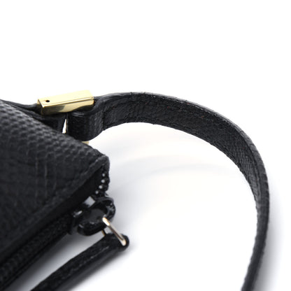 Gucci Calfskin Lizard Embossed Boat Pochette Black 22 of 22