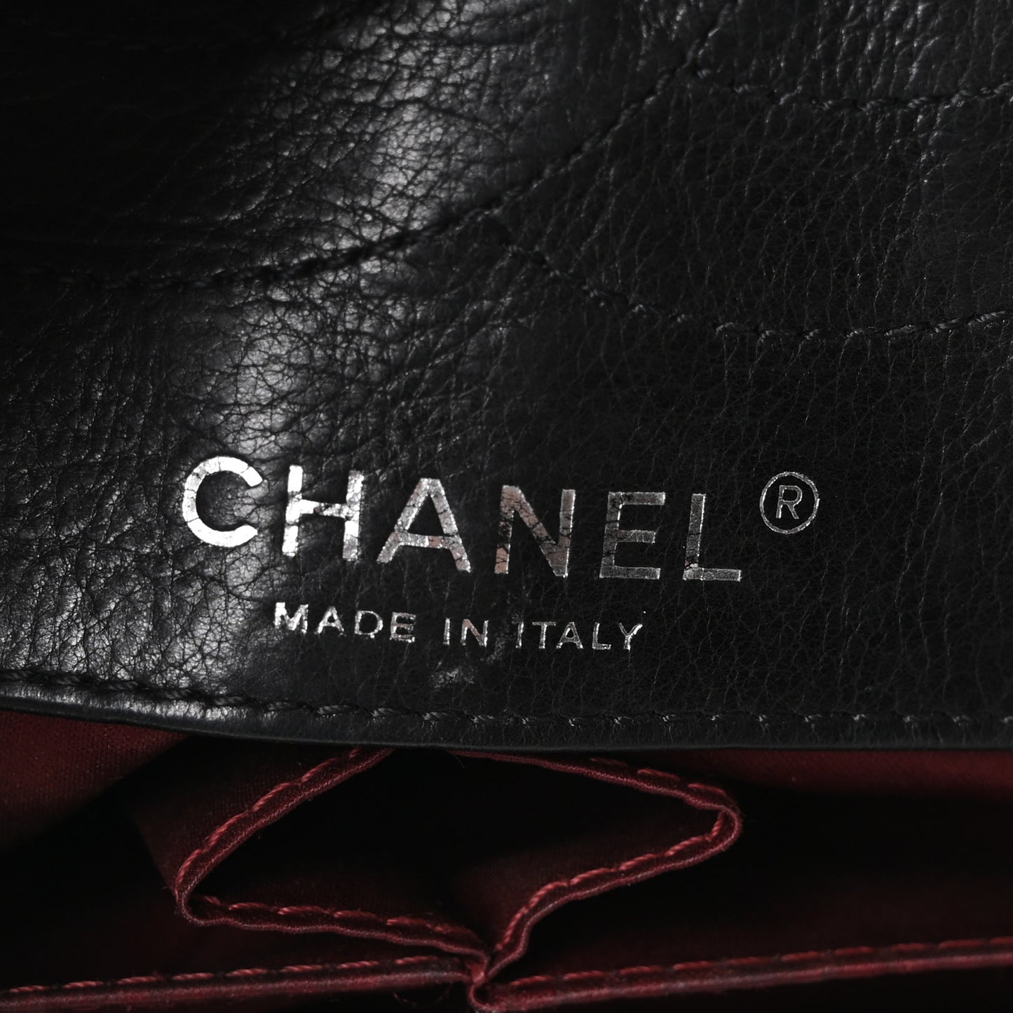 Calfskin Embossed Large Lucky Symbols Flap Black