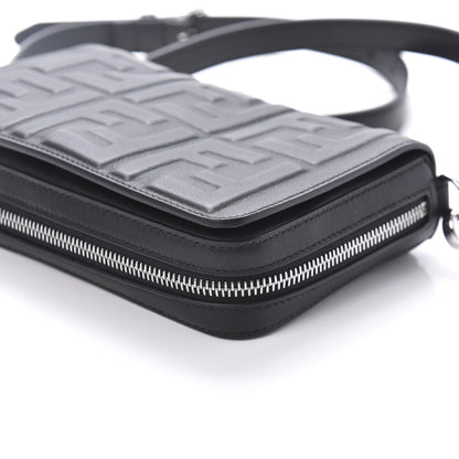 Fendi Nappa FF 1974 Embossed Mini Expandable Flap Bag Black 7 of 10