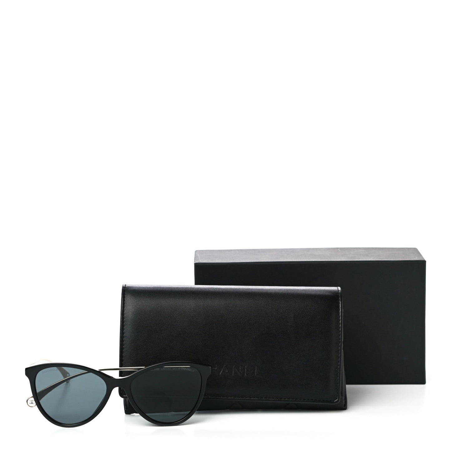 Acetate Metal Butterfly Sunglasses 5459 Black Gold