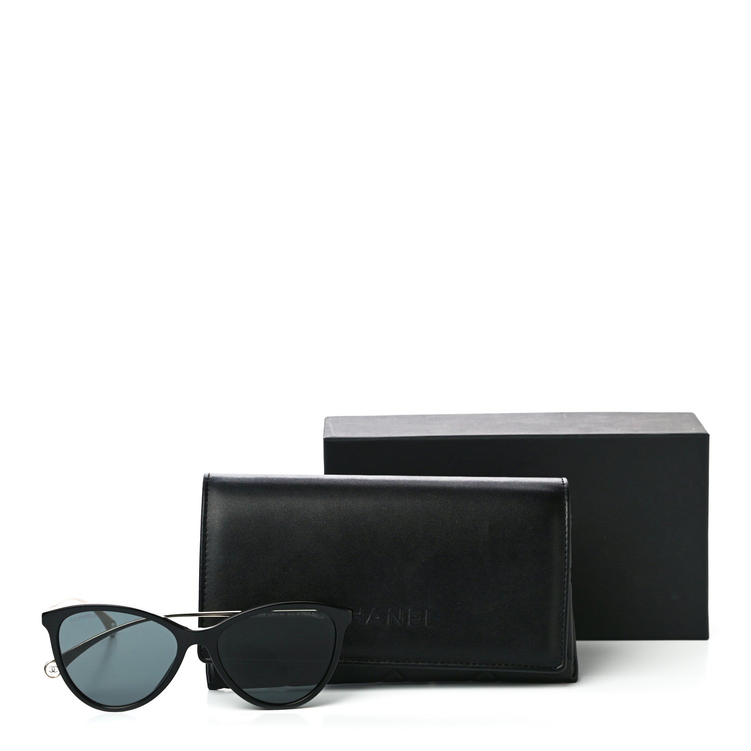 Chanel Acetate Metal Butterfly Sunglasses 5459 Black Gold 7 of 7