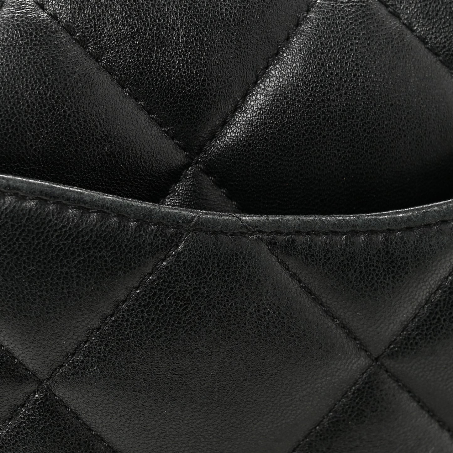 Lambskin Plexiglass Quilted Coco Love Flap Black