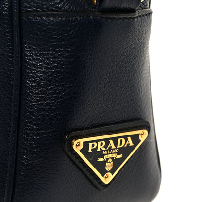 Prada Glace Calfskin Embossed Logo Camera Bag Navy Blue 9 of 12