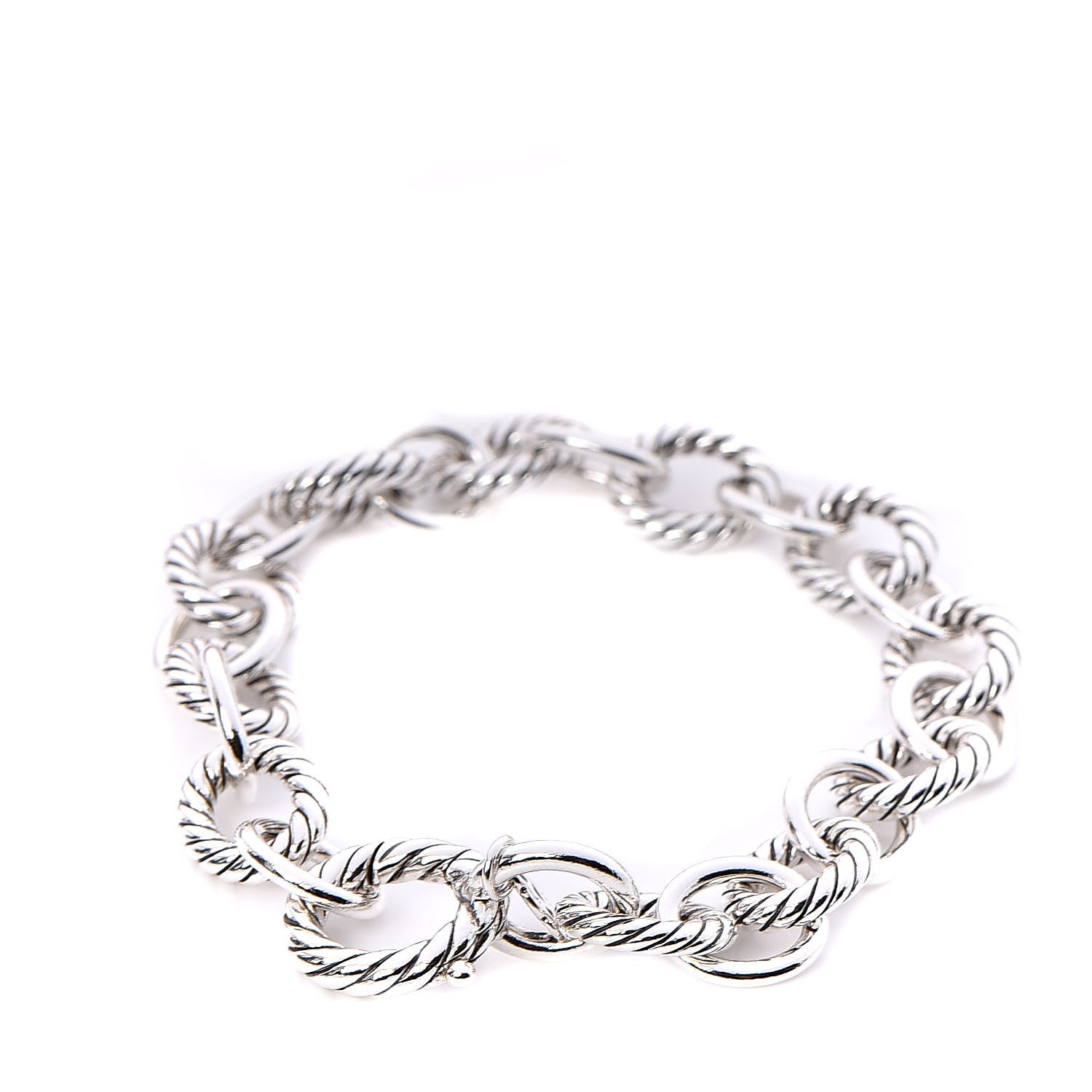 David Yurman Sterling Silver 10mm Medium Oval Link Bracelet 3 of 5