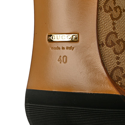 Gucci Monogram Over the Knee Boots 40 Beige Ebony 6 of 6