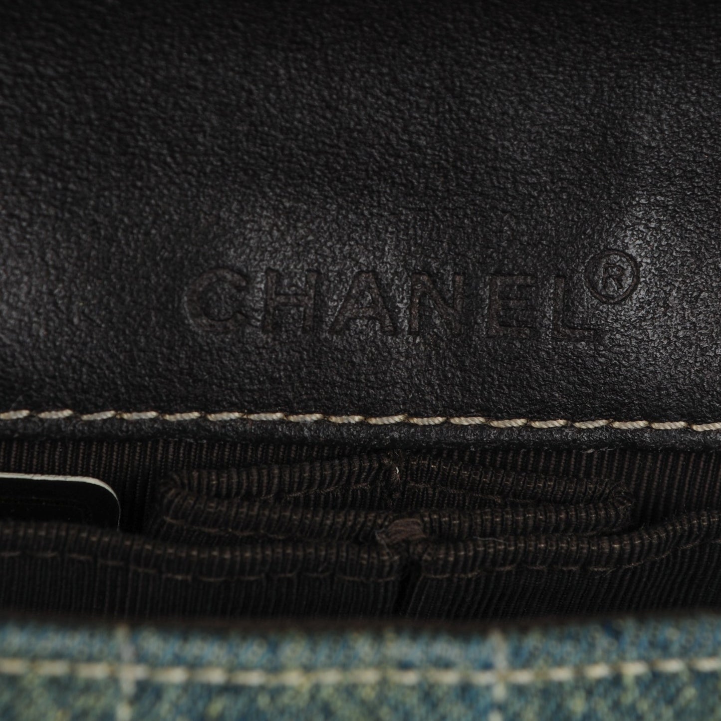 Denim Chocolate Bar Quilted East West Flap
