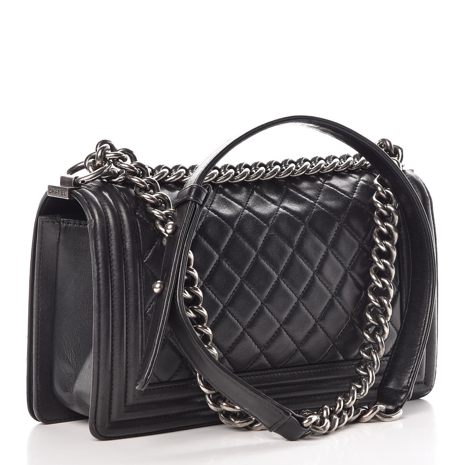 Chanel Lambskin Quilted Medium Boy Flap Black 3 of 11