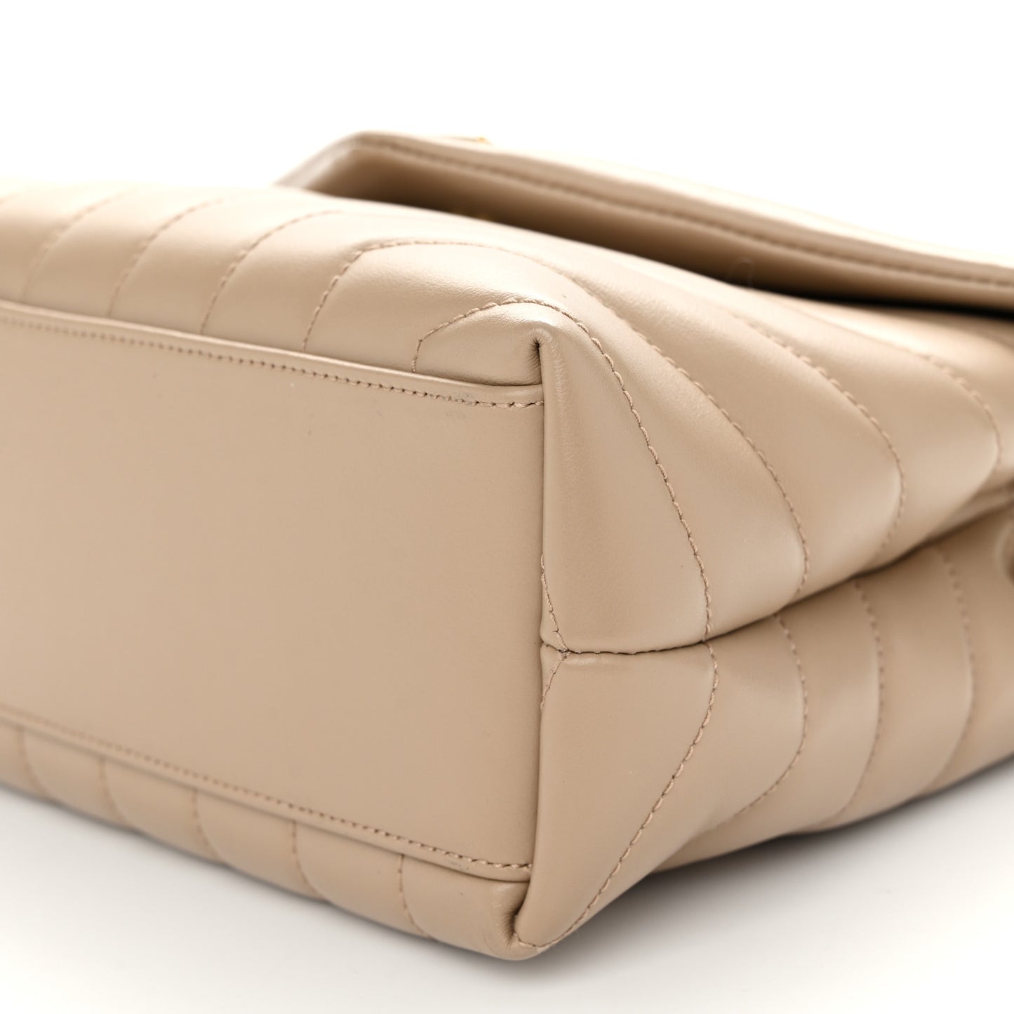 Calfskin Y Quilted Monogram Small Loulou Chain Satchel Dark Beige
