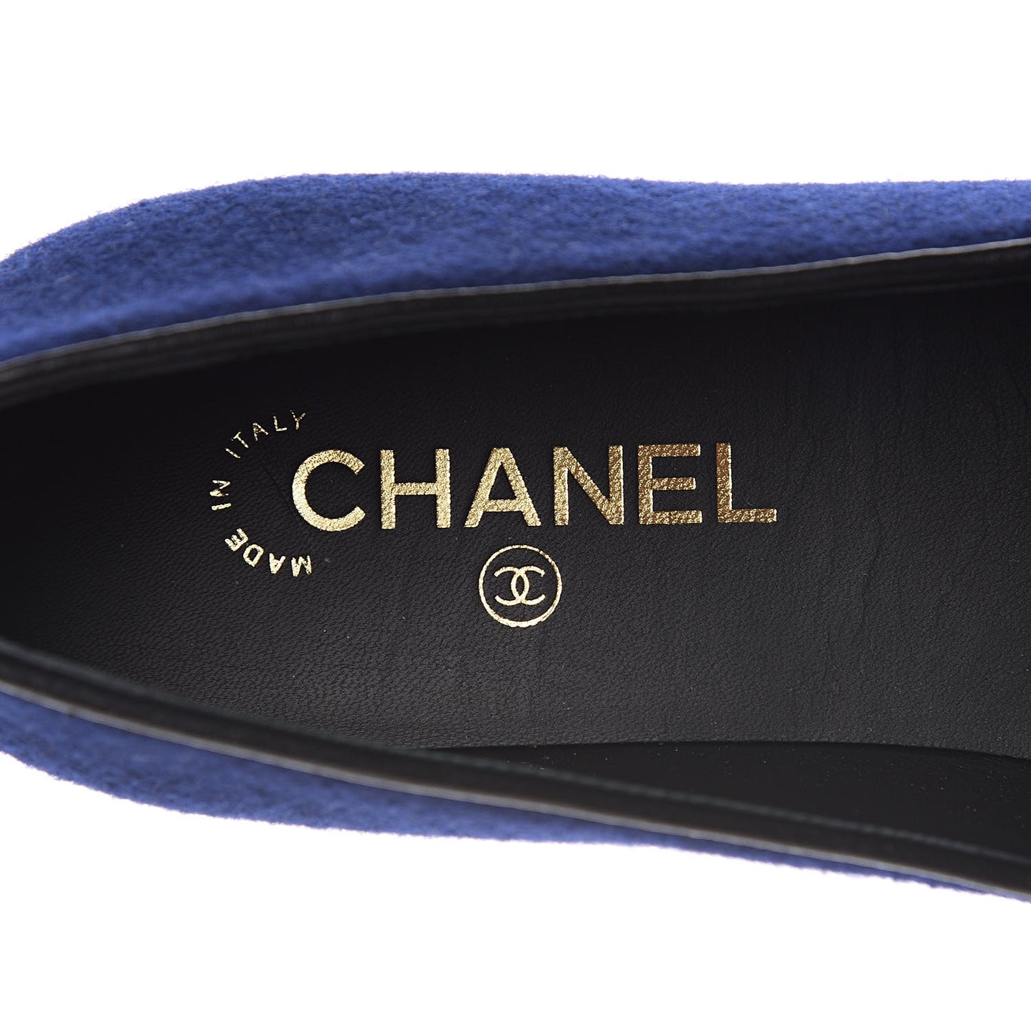 Fabric Lambskin Womens CC Mocassin Loafers 42 Navy Black