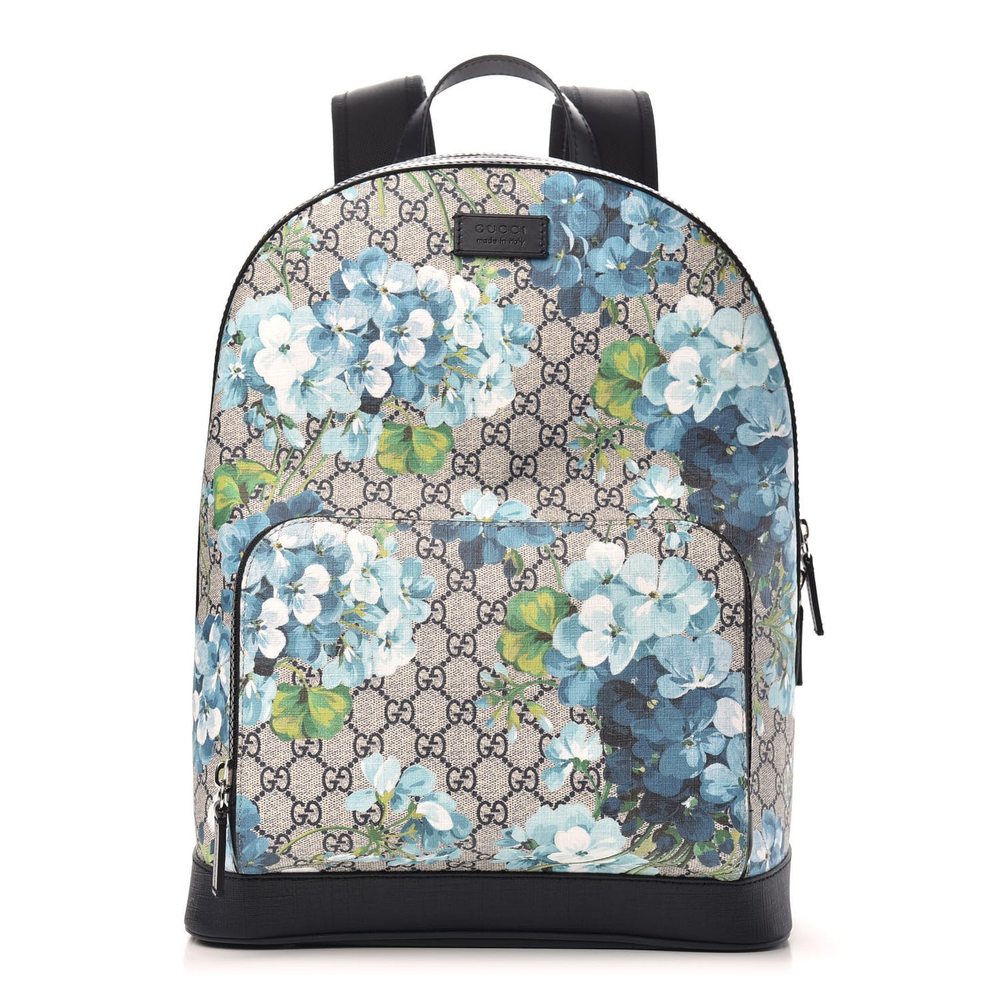 GG Supreme Monogram Blooms Medium Day Backpack Beige Blue Navy