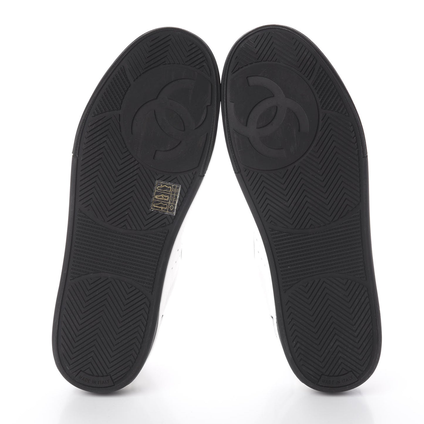 Calfskin Womens Logo Sneakers 41 Black White