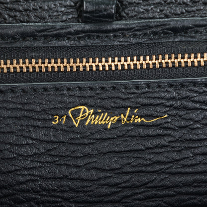 3.1 Phillip Lim 3.1 Textured Calfskin Medium Pashli Satchel Black 6 of 7