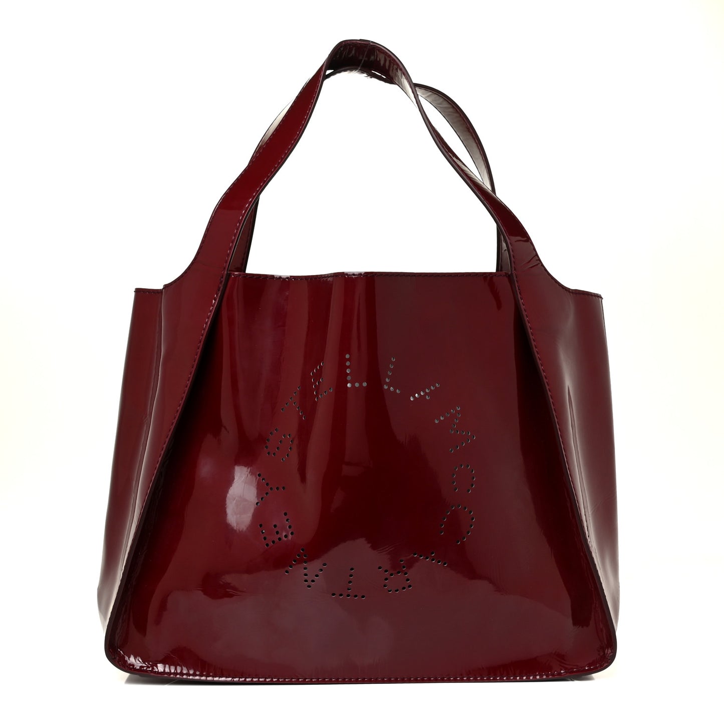 Eco Alter Patent Perforated Logo Satchel Red