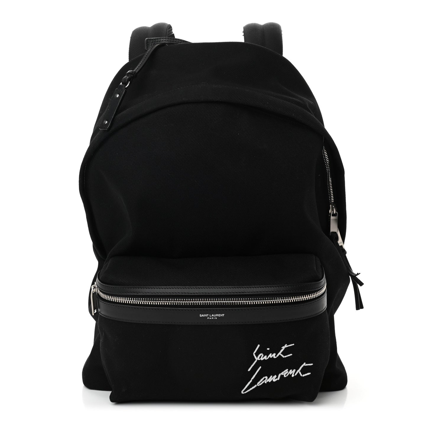 Canvas Signature Embroidered City Backpack Black