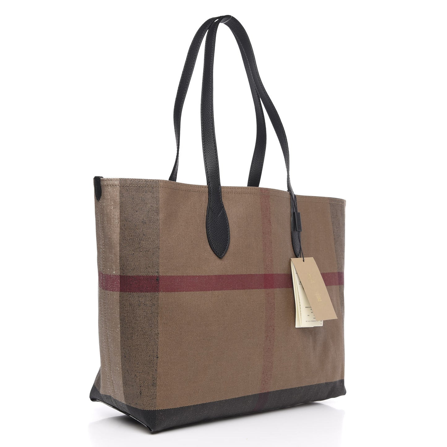 Coated Canvas Mega Check Medium Doodle Tote Black
