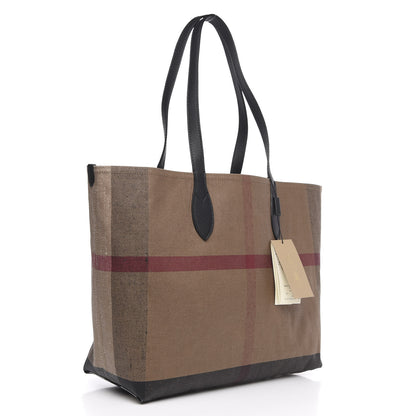 Burberry Coated Canvas Mega Check Medium Doodle Tote Black 3 of 8