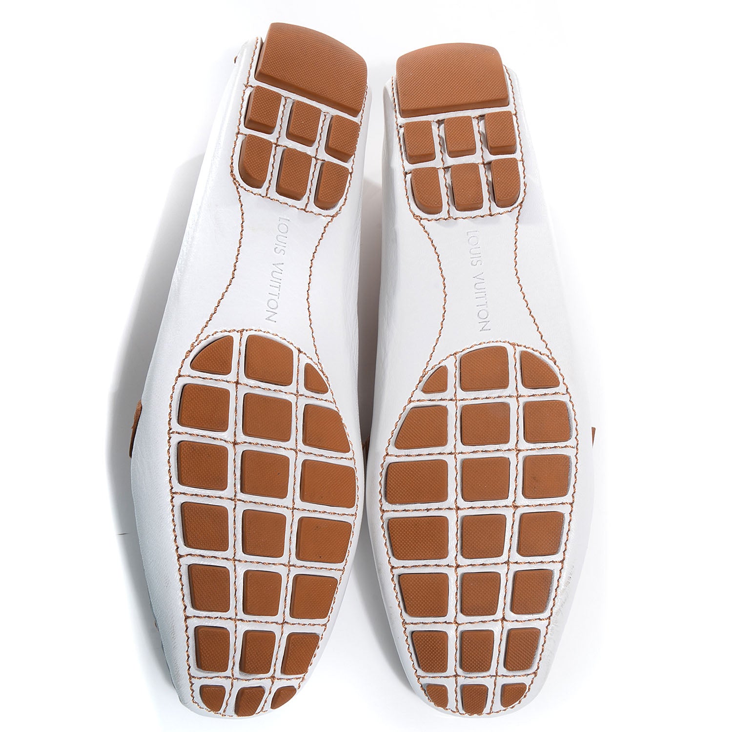 Louis Vuitton Leather Oxford Loafers 38.5 Cognac White 7 of 7
