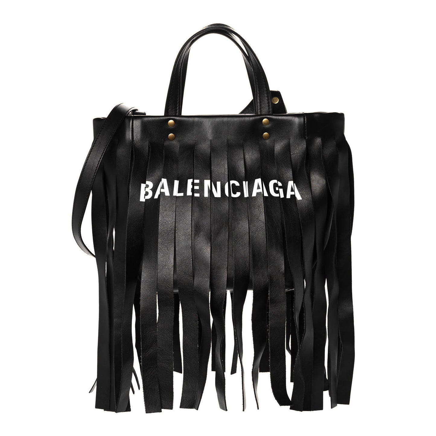 Calfskin XS Fringe Laundry Cabas Black