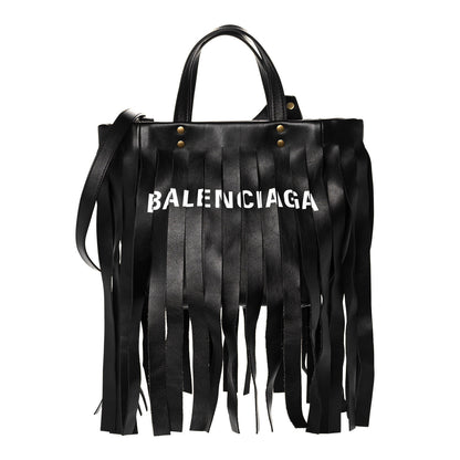 Balenciaga Calfskin XS Fringe Laundry Cabas Black 1 of 14