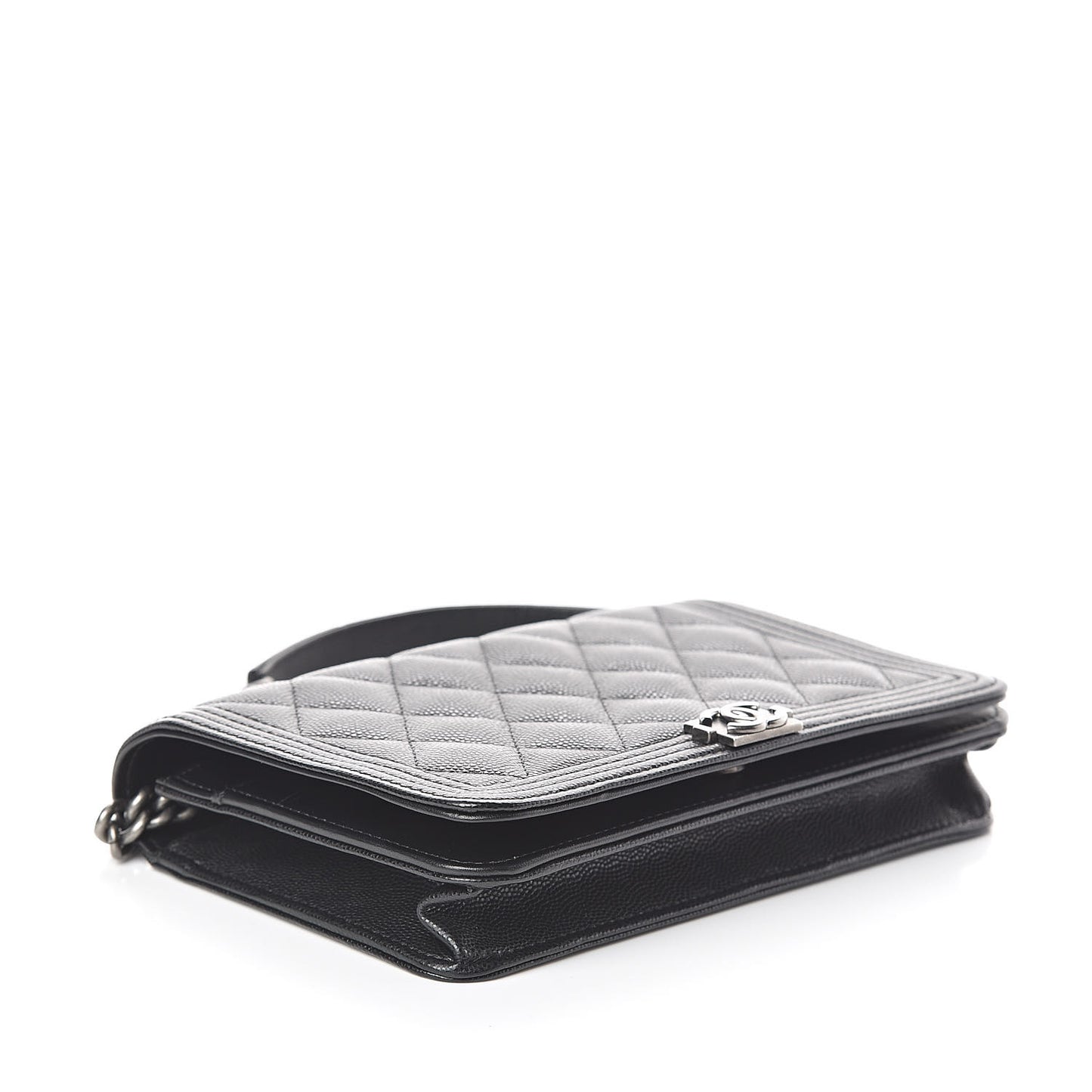 Caviar Quilted Boy Wallet On Chain WOC Black