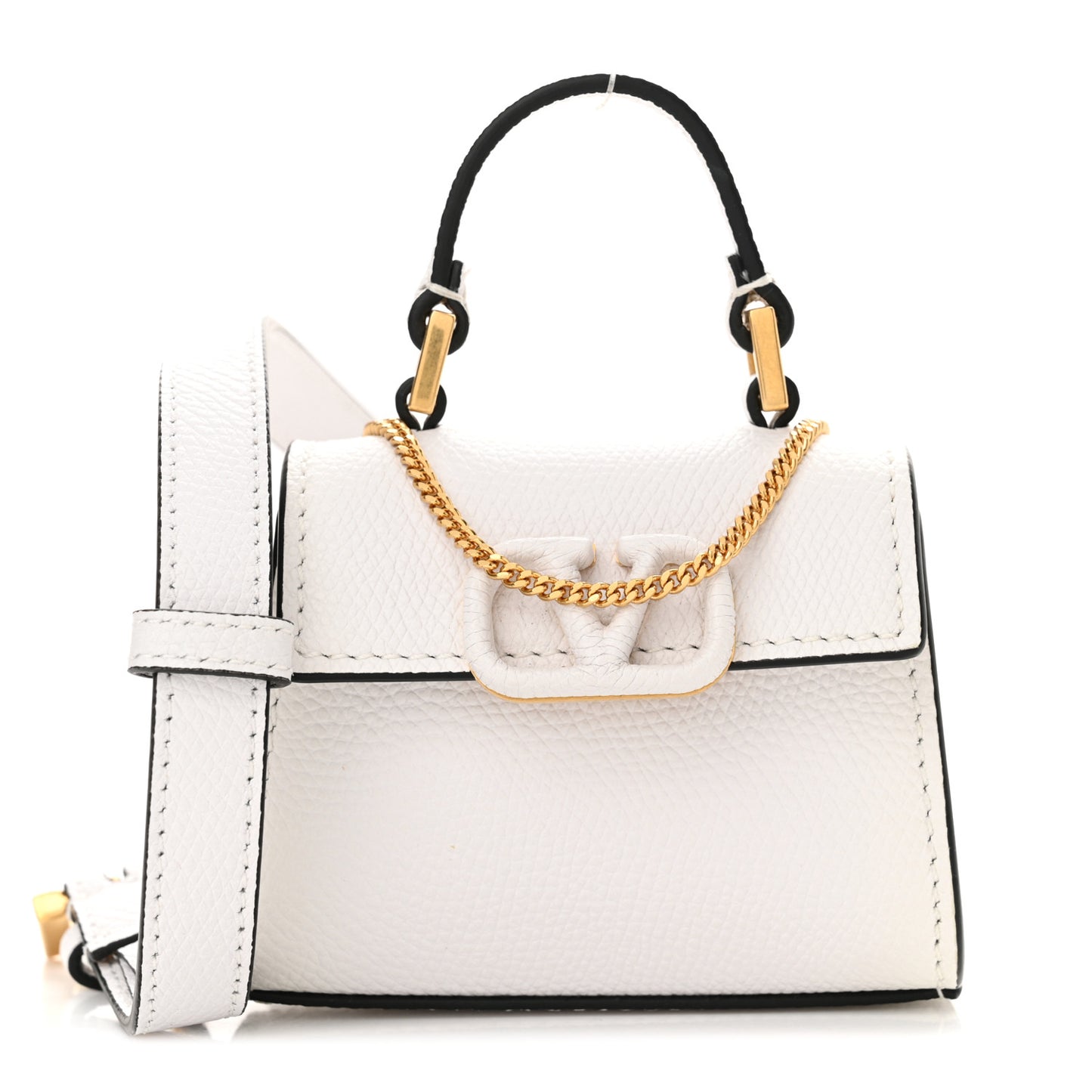 Grainy Calfskin Mini VLogo Belt Bag 80 32 Optic White