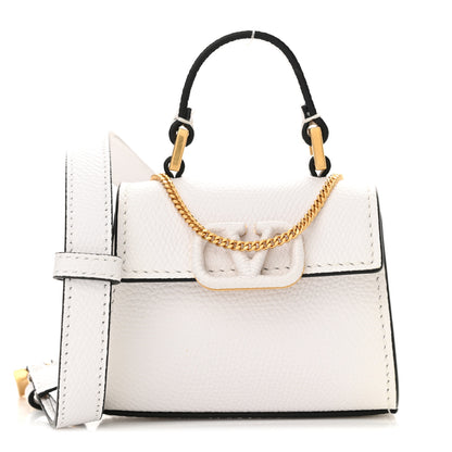 Valentino Garavani Grainy Calfskin Mini VLogo Belt Bag 80 32 Optic White 1 of 12