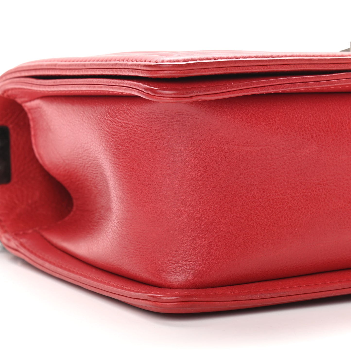 Calfskin Quilted Medium Boy Flap Red
