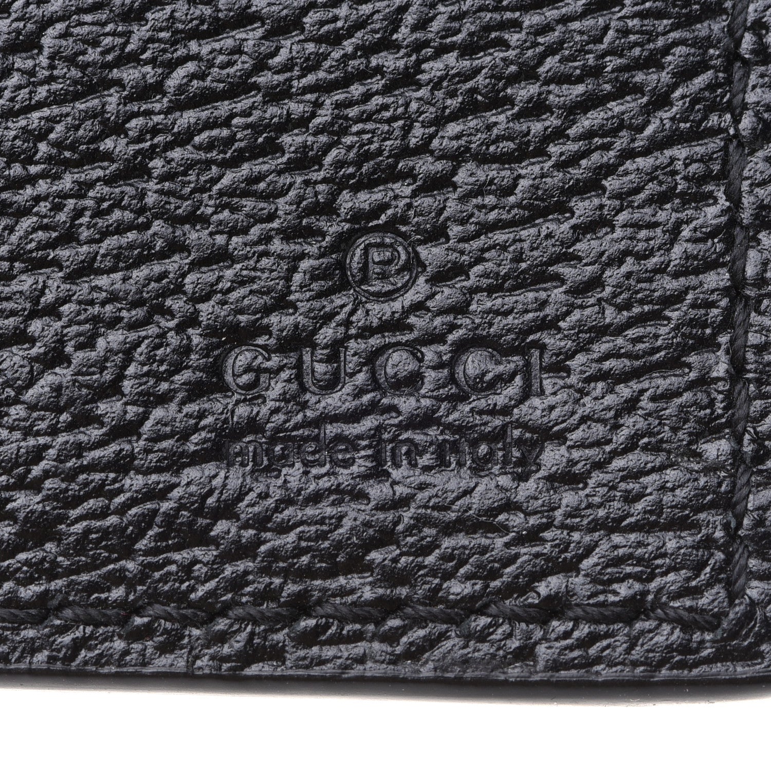 Gucci Calfskin Boar Effect GG Marmont Bi-Fold Wallet Black 6 of 8