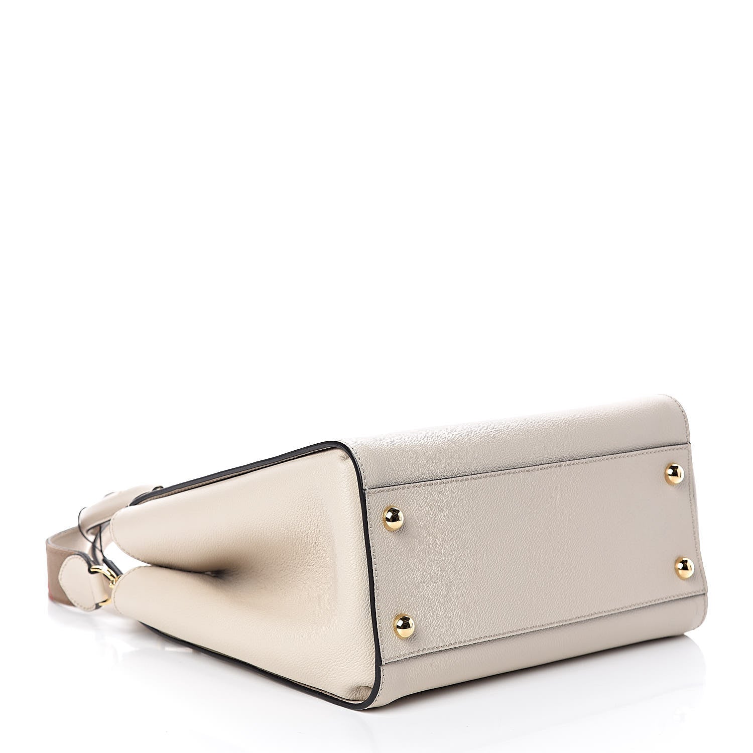 Burberry Soft Grain Calfskin Medium Buckle Tote Limestone 4 of 9