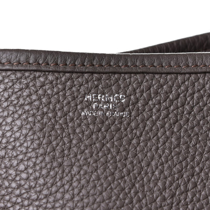 Hermes Taurillon Clemence Amazone Evelyne III TGM Etain Rouge Casaque 6 of 7