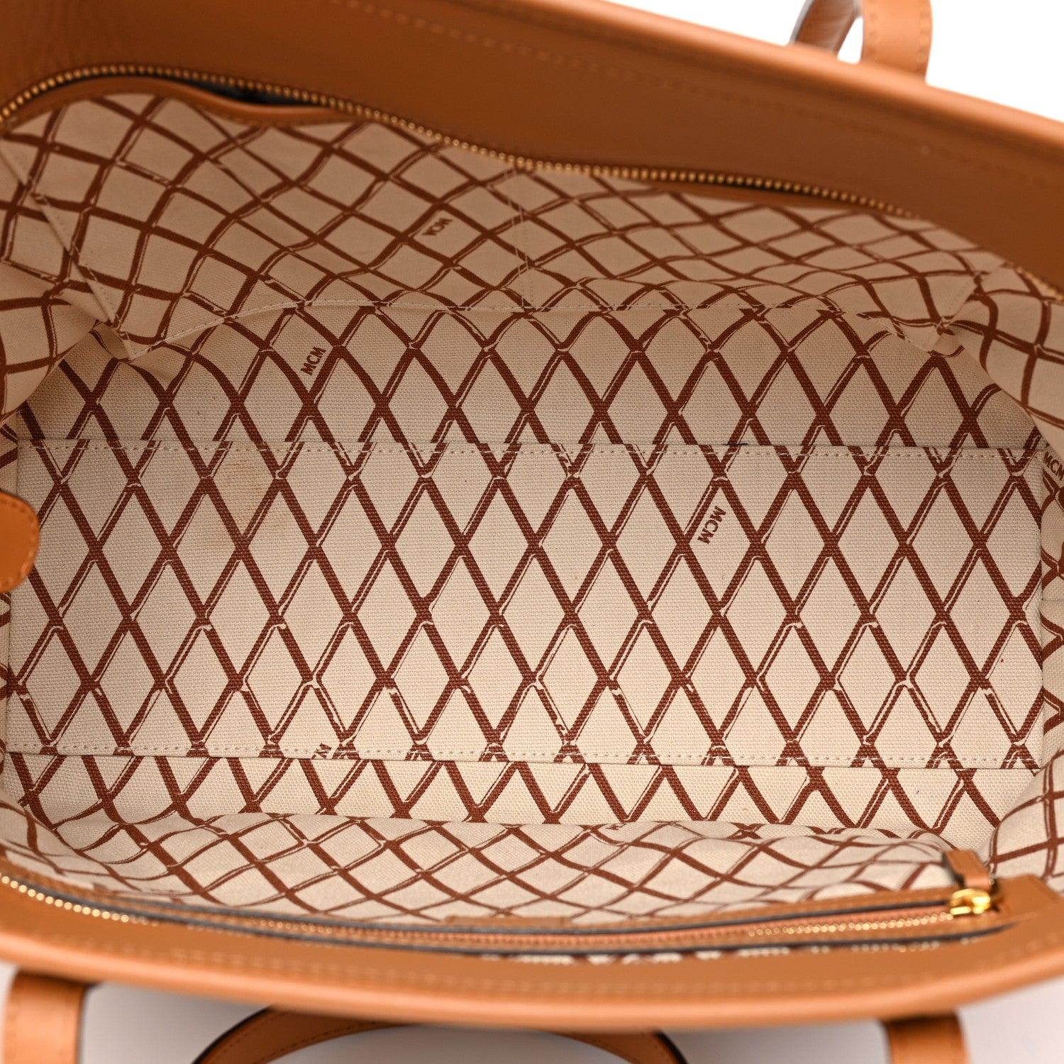 MCM Visetos Toni Shopper Tote Cognac 5 of 11