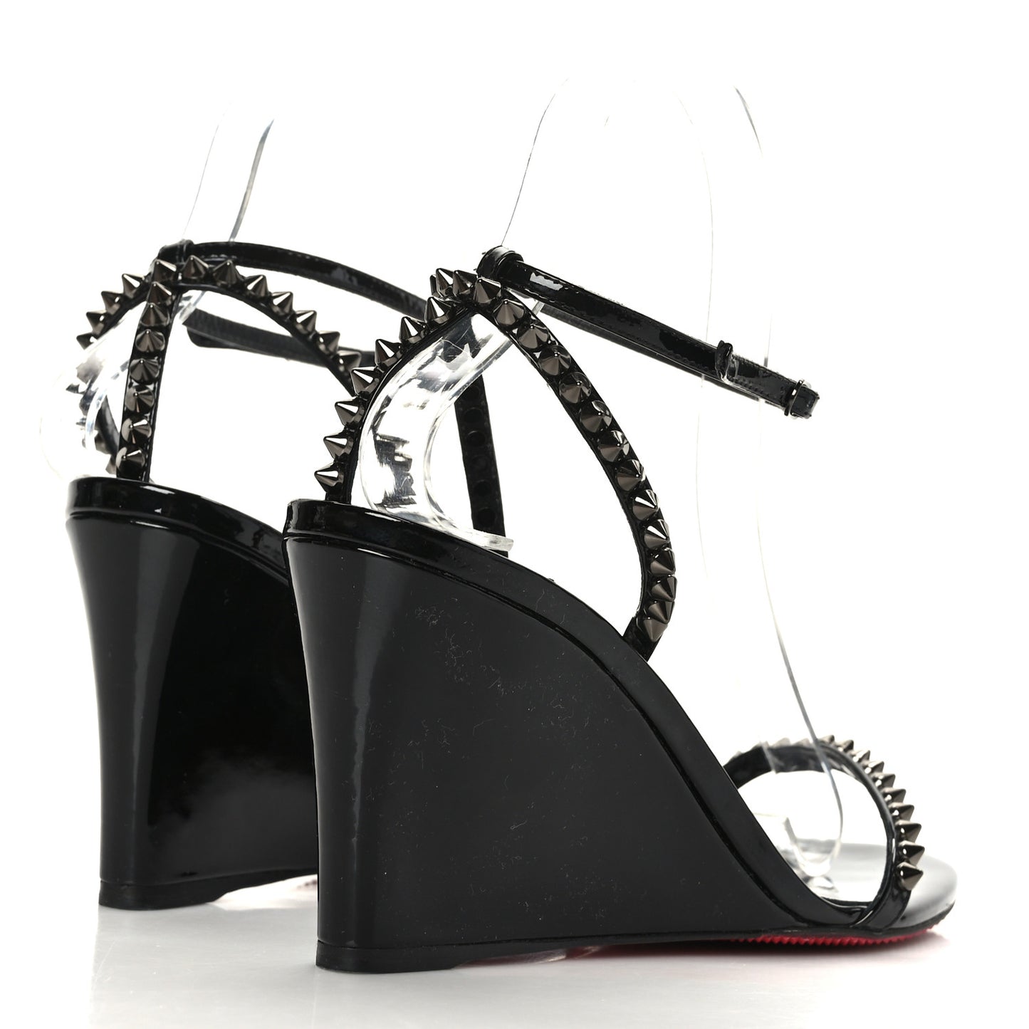 Patent Calfskin So Me Spike 85 Wedge Sandals 38 Black