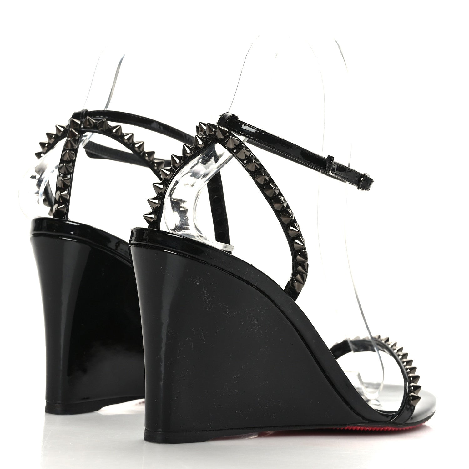 Christian Louboutin Patent Calfskin So Me Spike 85 Wedge Sandals 38 Black 4 of 7