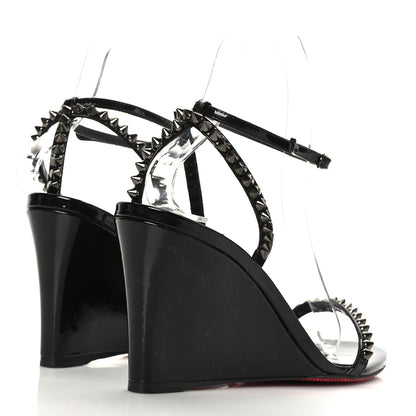 Christian Louboutin Patent Calfskin So Me Spike 85 Wedge Sandals 38 Black 4 of 7