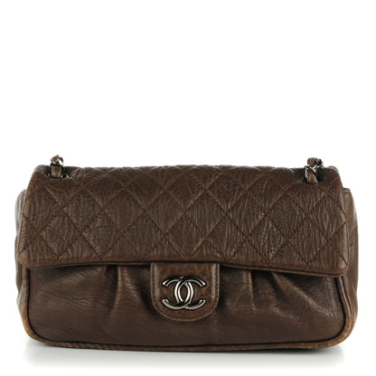 Chanel Distressed Lambskin Quilted Flap Brown 1 of 8