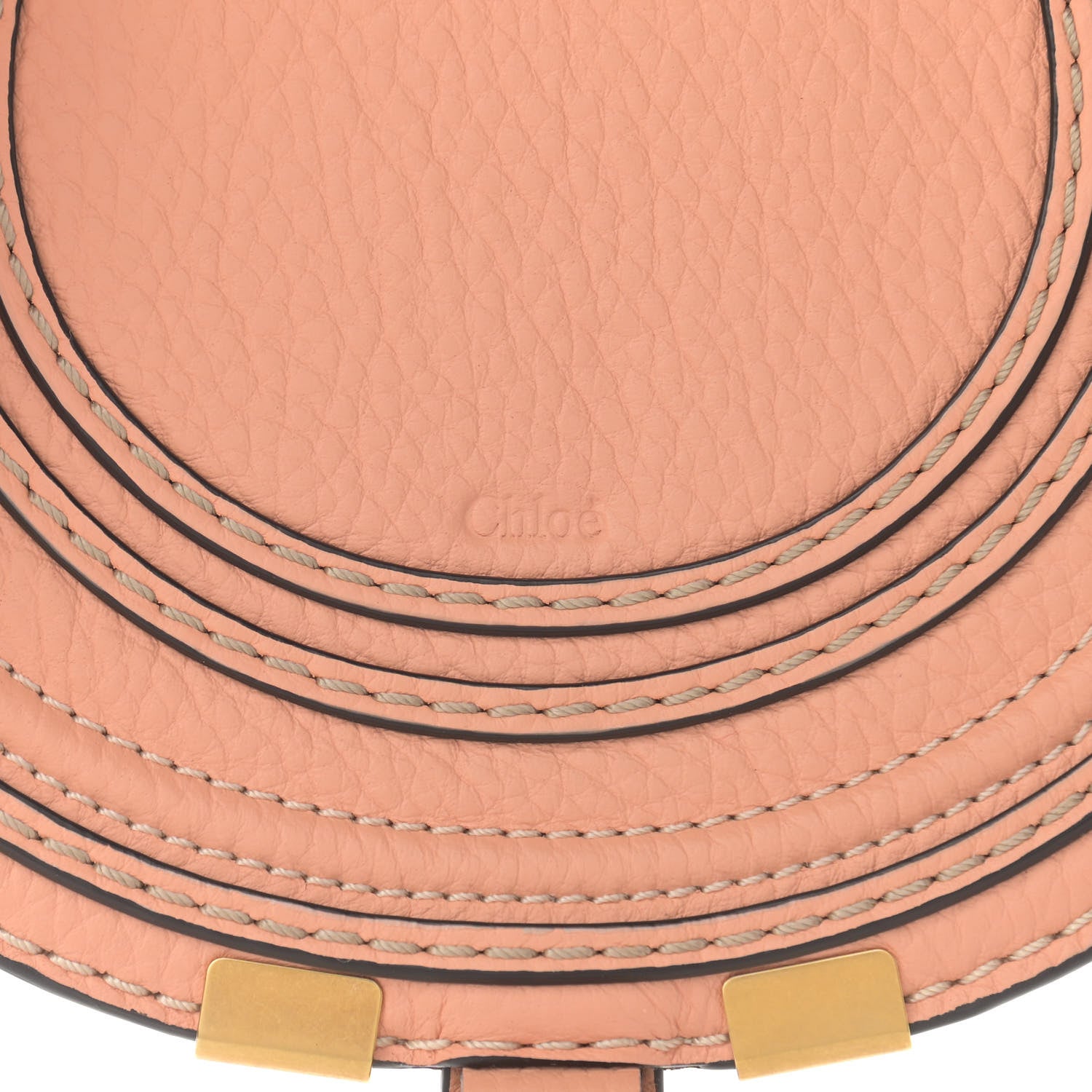 Chloe Calfskin Mini Marcie Round Crossbody Bag Peach Bloom 7 of 10